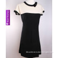 Ladies pure cashmere dress knitted round neck short sleeve